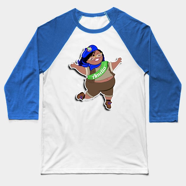 Chub Scout Amelia Baseball T-Shirt by ChuBee Tees